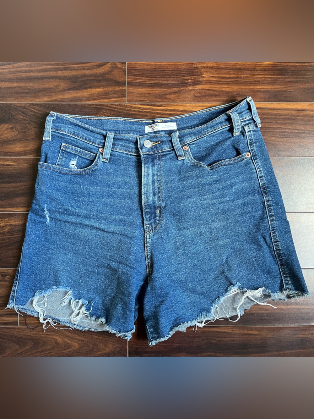 Levi Strauss Signature Gold Heritage High-Rise Denim Cutoff Shorts, 12, EUC
